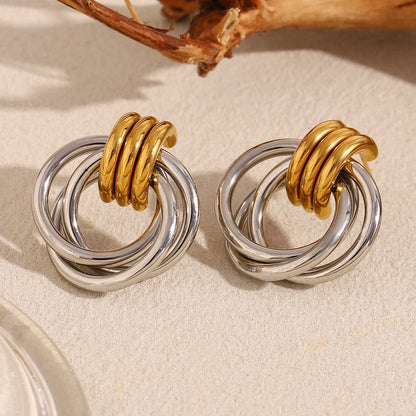 MamacitaSlay Minimalist Stainless Steel Gold Silver Colour Geometric Earrings Women's Waterproof Jewelry High Quality Gift