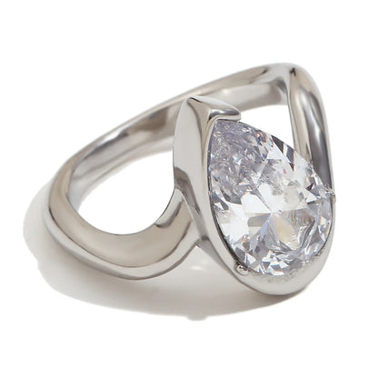 MamacitaSlay Classic Minimalist Sparking Clear Zircon Rings 202 5New Trend Women's 316L Stainless Steel Jewelry Accessories Gift