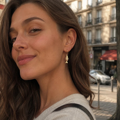 MamacitaSlay Wholesale Lucky Koi Drop Earrings Women Waterproof Gold Plated 316L Stainless Steel Women's Jewelry New In Earrings