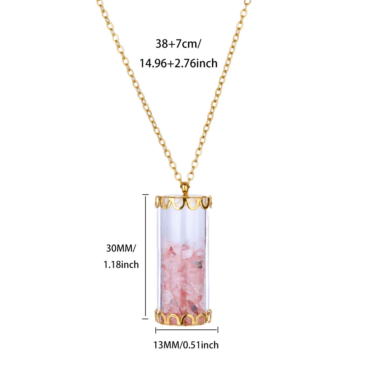 Stainless Steel Wishing Bottle Pendent Necklaces Charm Trendy Necklaces Waterproof