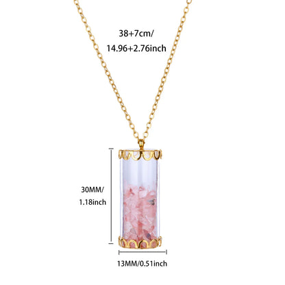 Stainless Steel Wishing Bottle Pendent Necklaces Charm Trendy Necklaces Waterproof