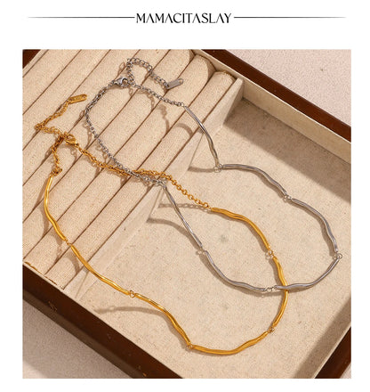 MamacitaSlay Classic 316L Stainless Steel Irregular Necklace Party Waterproof Jewelry Unique Cool Neck Jewelry Neutral Necklace