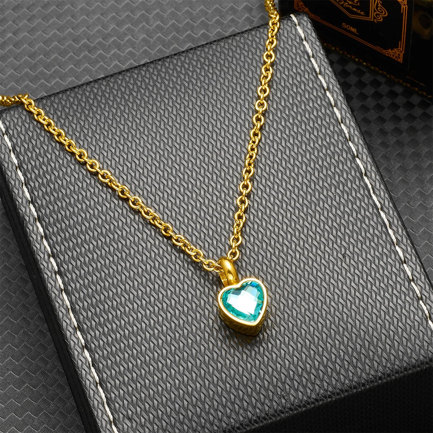 Heart Birthstone Memorial Necklace