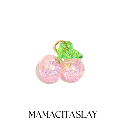 MamacitaSlay Stainless Steel Resin Tropical Fruit Charms Earrings Necklace Bracelet DIY Accessories Women's Waterproof Pendant