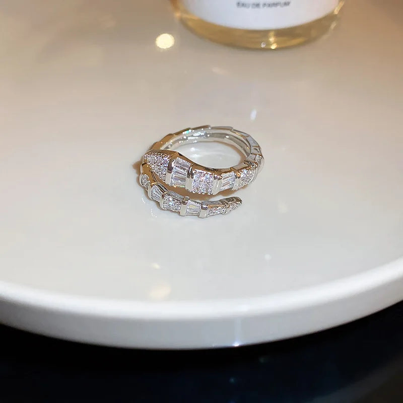 Zircon Studded Nail Wrap Ring