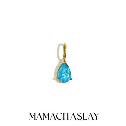 MamacitaSlay 316L Stainless Steel Zircon December Birthstone Charms Earrings Necklaces Bracelets DIY Pendant Waterproof Jewelry