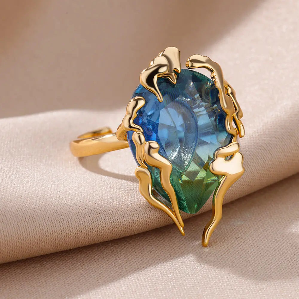 Zircon Flame Drop Ring for Women