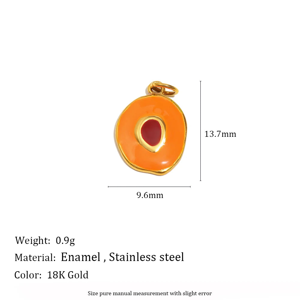 MamacitaSlay Stainless Steel Resin Tropical Fruit Charms Earrings Necklace Bracelet DIY Accessories Women's Waterproof Pendant