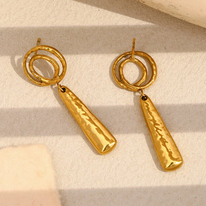 MamacitaSlay Creative 18K Gold Plated Stainless Steel Spiral Earrings, Popular Waterproof Jewelry Women's Charm Earrings Gift