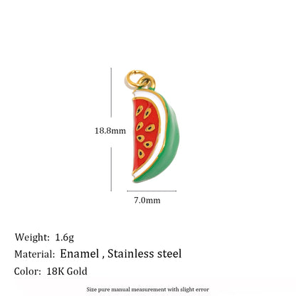 MamacitaSlay Stainless Steel Resin Tropical Fruit Charms Earrings Necklace Bracelet DIY Accessories Women's Waterproof Pendant