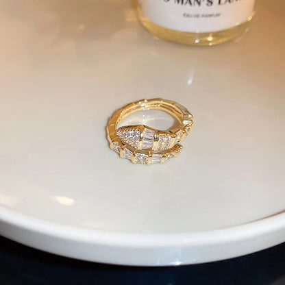 Zircon Studded Nail Wrap Ring
