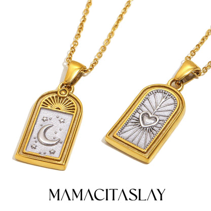 MamacitaSlay 316L Stainless Steel Star Moon Heart Insect Necklace Party Waterproof Neck Jewelry Women's Charm Necklace 2025 Gift