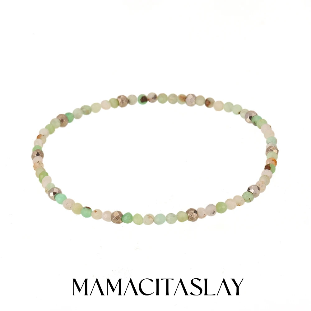 MamacitaSlay 316L Stainless Steel Natural Stone Necklace Elastic Rope Bracelet Handmade Waterproof Jewelry Women's Classic Gift