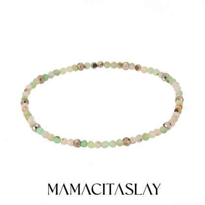 MamacitaSlay 316L Stainless Steel Natural Stone Necklace Elastic Rope Bracelet Handmade Waterproof Jewelry Women's Classic Gift
