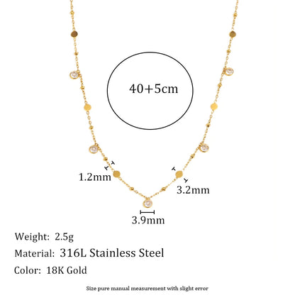 MamacitaSlay 316L Stainless Steel Zircon Flower Stackable Necklace Party Waterproof Neck Jewelry Women's Elegant Necklace Gift