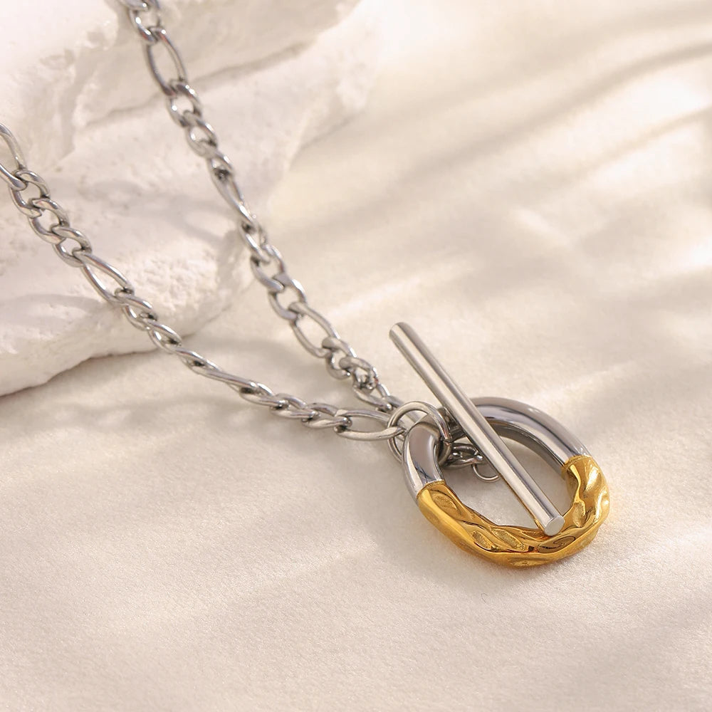 MamacitaSlay Unique 316L Stainless Steel OT Buckle Necklace Party Creative Waterproof Jewelry Unisex Charm Gift High Quality