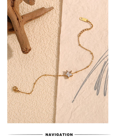 MamacitaSlay Elegant Sparking Star Thin Chain bracelets Tarnish Free Watewrproof stainless steel bracelet Trendy jewelry women