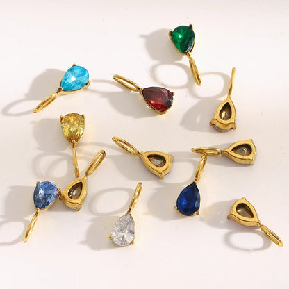 MamacitaSlay 316L Stainless Steel Zircon December Birthstone Charms Earrings Necklaces Bracelets DIY Pendant Waterproof Jewelry