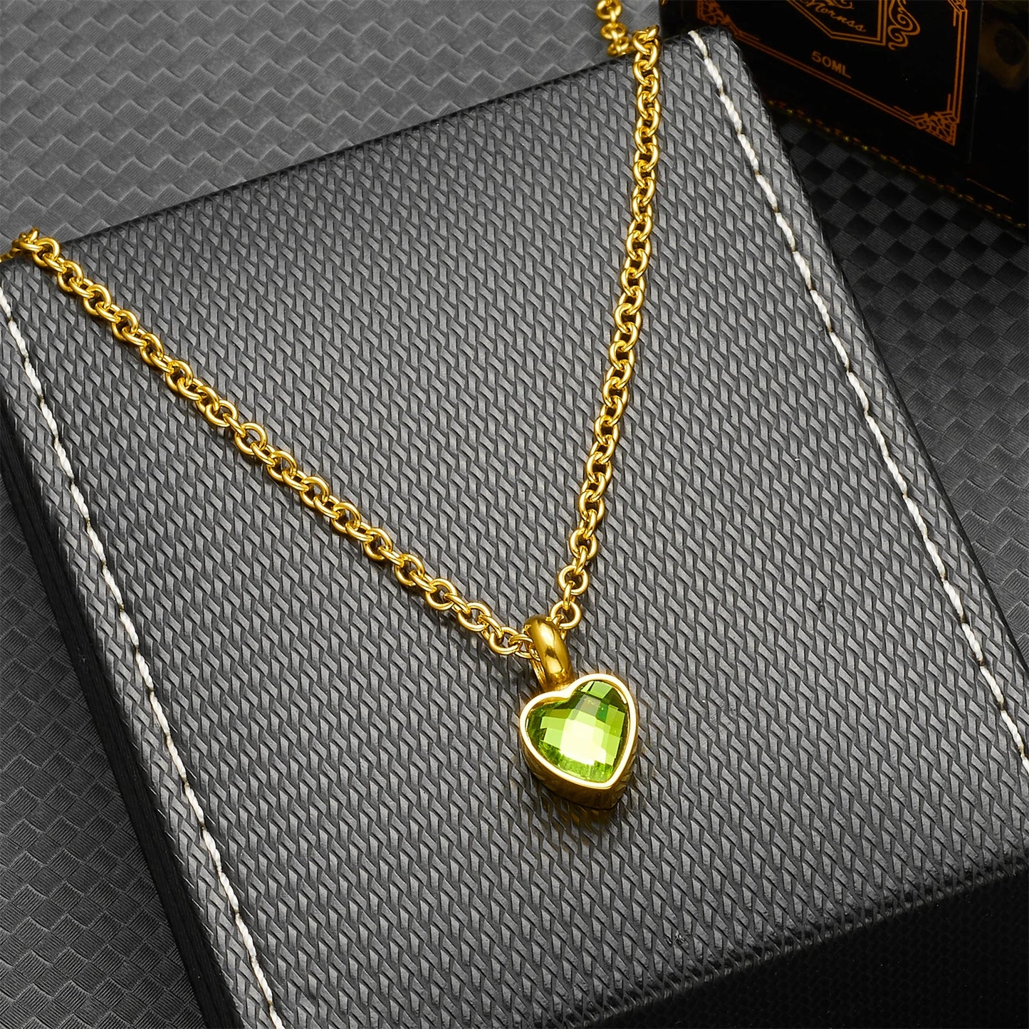 Heart Birthstone Memorial Necklace
