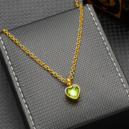 Heart Birthstone Memorial Necklace