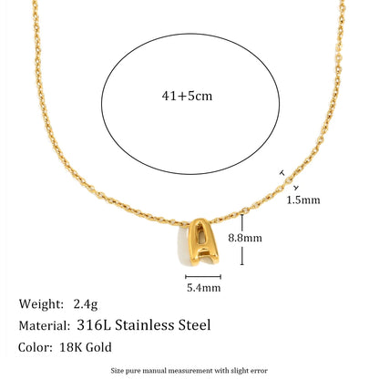 MamacitaSlay 316L Stainless Steel Letter Pendant Necklace Waterproof 18K Gold Plated Neck Jewelry Women's Minimalist Necklace