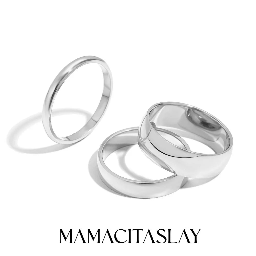 MamacitaSlay 316L Stainless Steel Minimalist Ring 18K Gold Plated Waterproof Jewelry Women Classic High Quality Gifts Ring