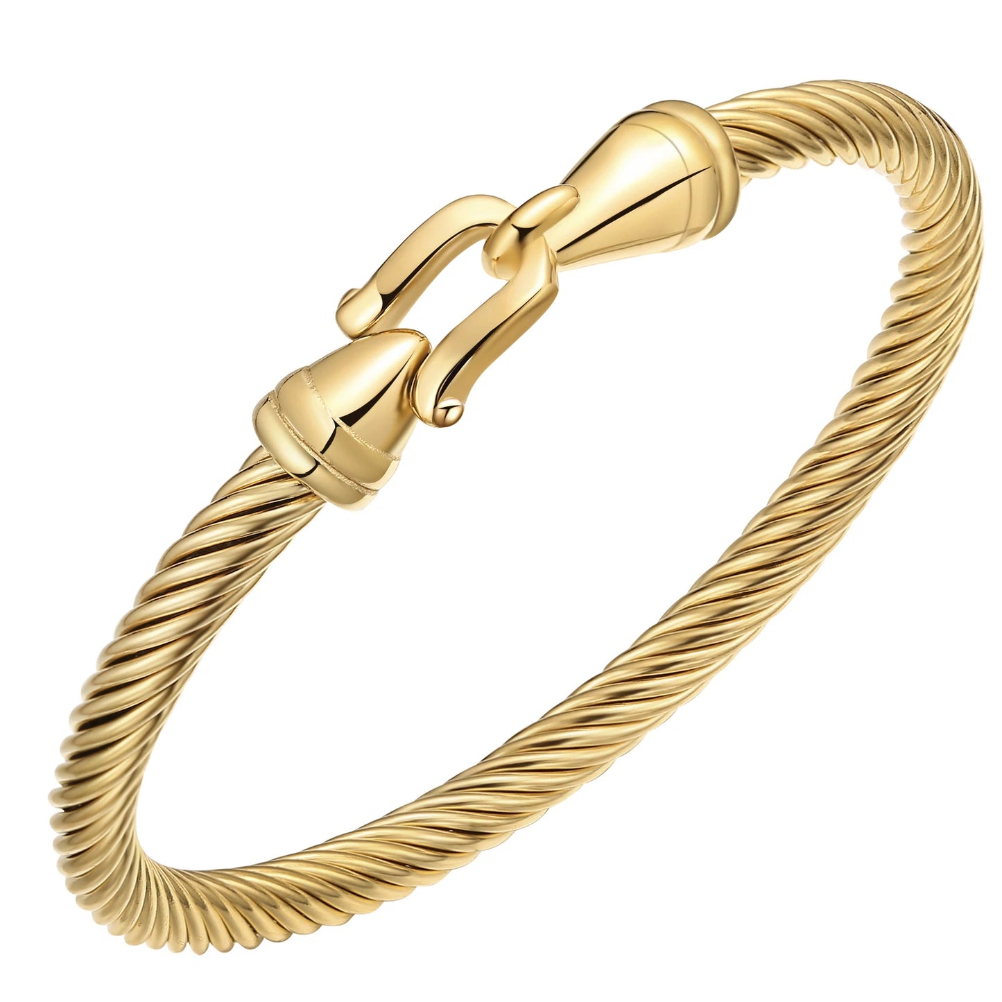 Roman Numeral Bangle with Hook Clasp