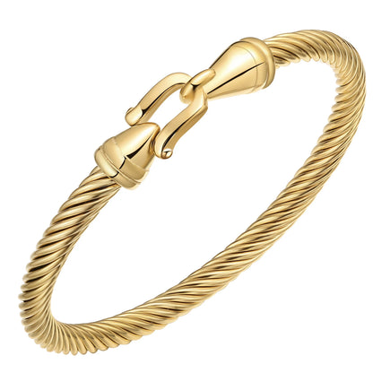 Roman Numeral Bangle with Hook Clasp