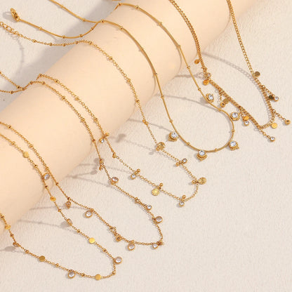 MamacitaSlay 316L Stainless Steel Zircon Flower Stackable Necklace Party Waterproof Neck Jewelry Women's Elegant Necklace Gift