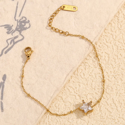 MamacitaSlay Elegant Sparking Star Thin Chain bracelets Tarnish Free Watewrproof stainless steel bracelet Trendy jewelry women
