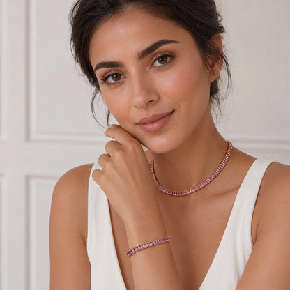 MamacitaSlay 316L Stainless Steel Baguette Zircon Bracelet 18K Gold Plated Waterproof Jewelry For Women Trend Stackable Bracelet