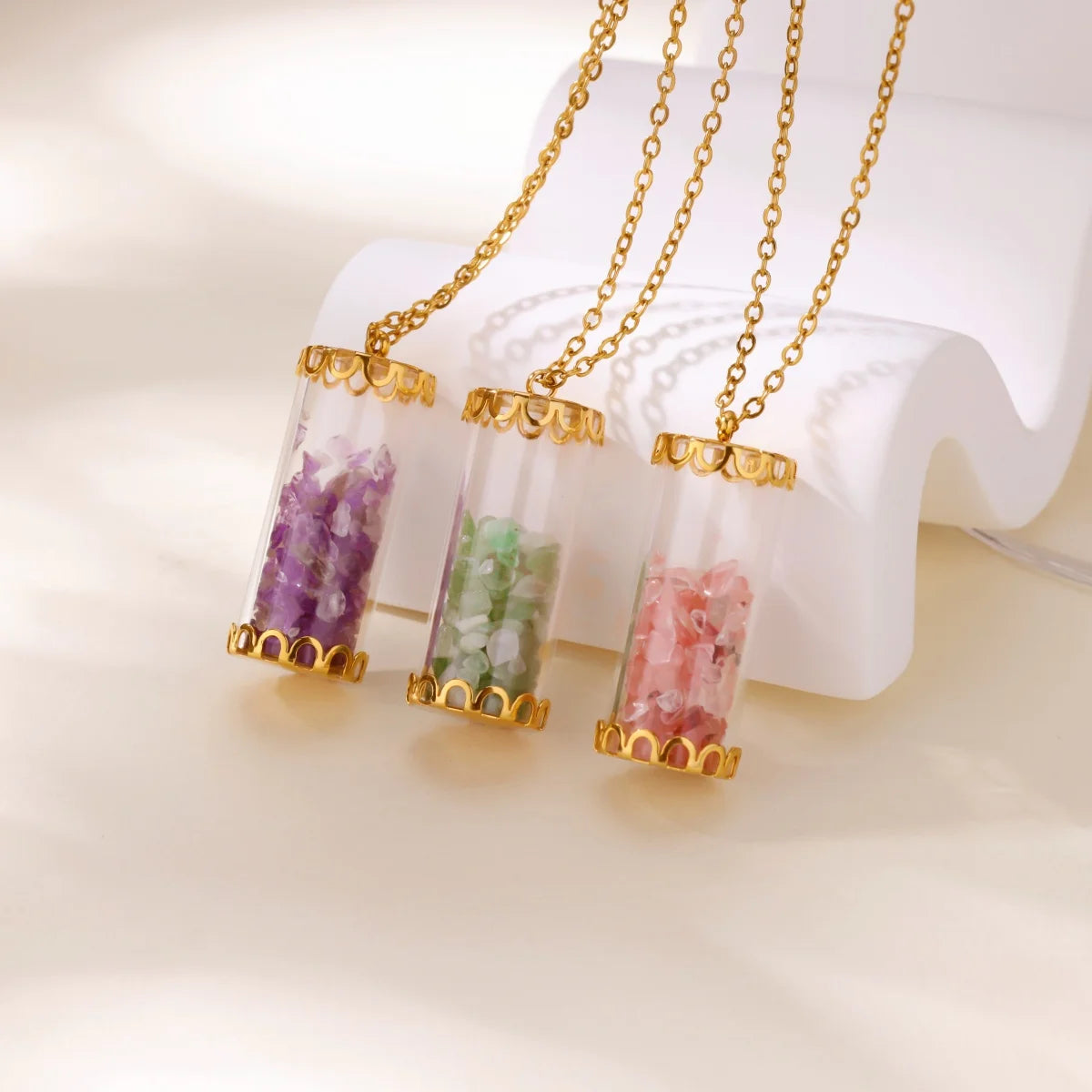 Stainless Steel Wishing Bottle Pendent Necklaces Charm Trendy Necklaces Waterproof