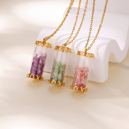 Stainless Steel Wishing Bottle Pendent Necklaces Charm Trendy Necklaces Waterproof