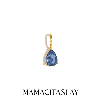 MamacitaSlay 316L Stainless Steel Zircon December Birthstone Charms Earrings Necklaces Bracelets DIY Pendant Waterproof Jewelry