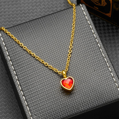 Heart Birthstone Memorial Necklace