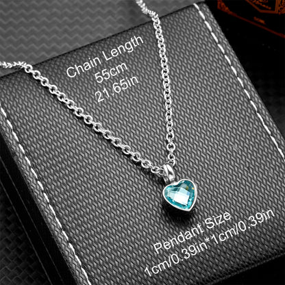 Heart Birthstone Memorial Necklace