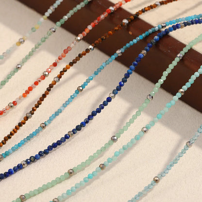 MamacitaSlay 316L Stainless Steel Natural Stone Necklace Elastic Rope Bracelet Handmade Waterproof Jewelry Women's Classic Gift