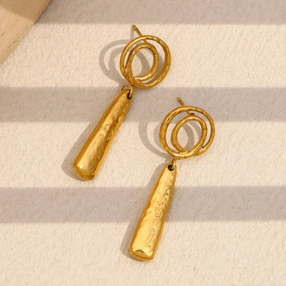 MamacitaSlay Creative 18K Gold Plated Stainless Steel Spiral Earrings, Popular Waterproof Jewelry Women's Charm Earrings Gift