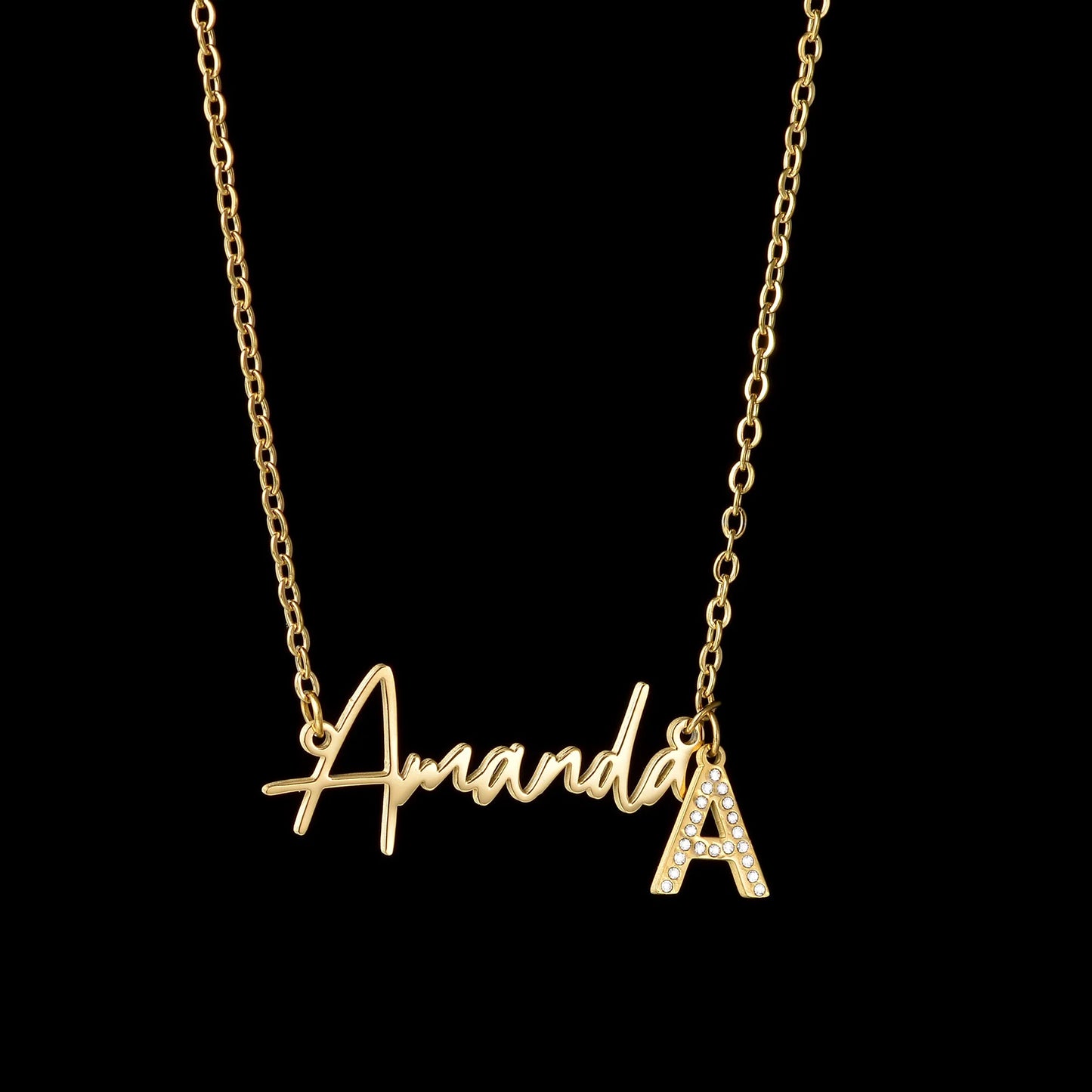 Personalized Custom Name Necklace with Zircon Letters