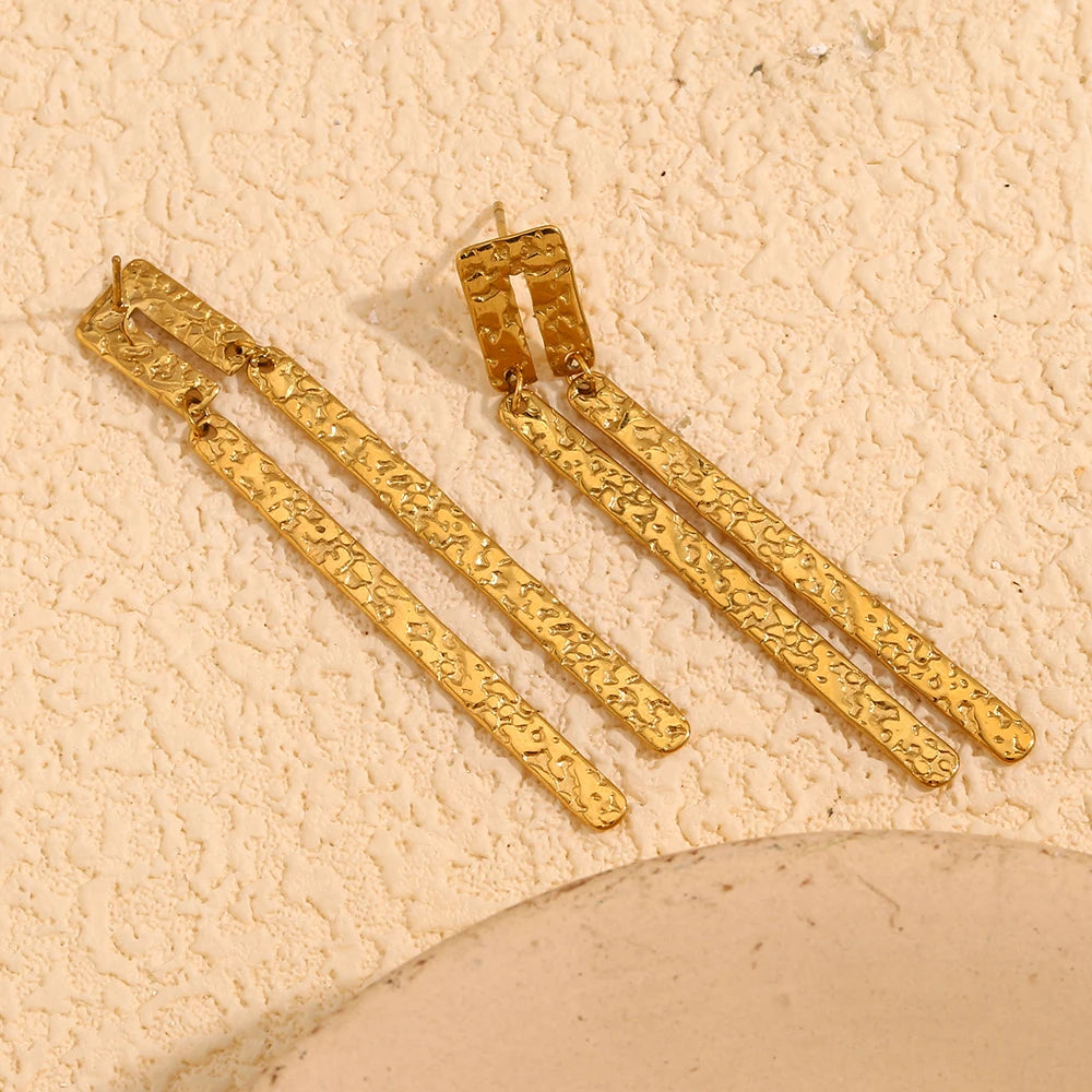 MamacitaSlay Vintage U-Shaped Rectangular Drop earrings women Gold Plated Waterproof 316L stainless steel jewelry woman