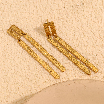 MamacitaSlay Vintage U-Shaped Rectangular Drop earrings women Gold Plated Waterproof 316L stainless steel jewelry woman