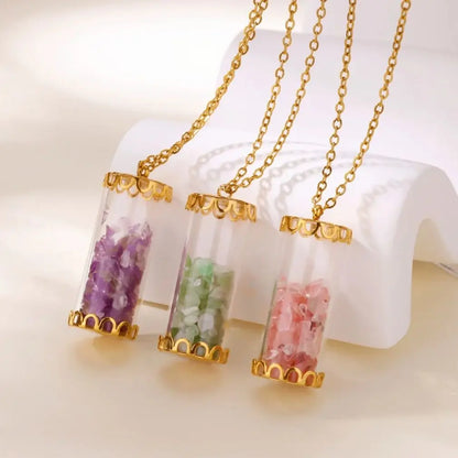 Stainless Steel Wishing Bottle Pendent Necklaces Charm Trendy Necklaces Waterproof