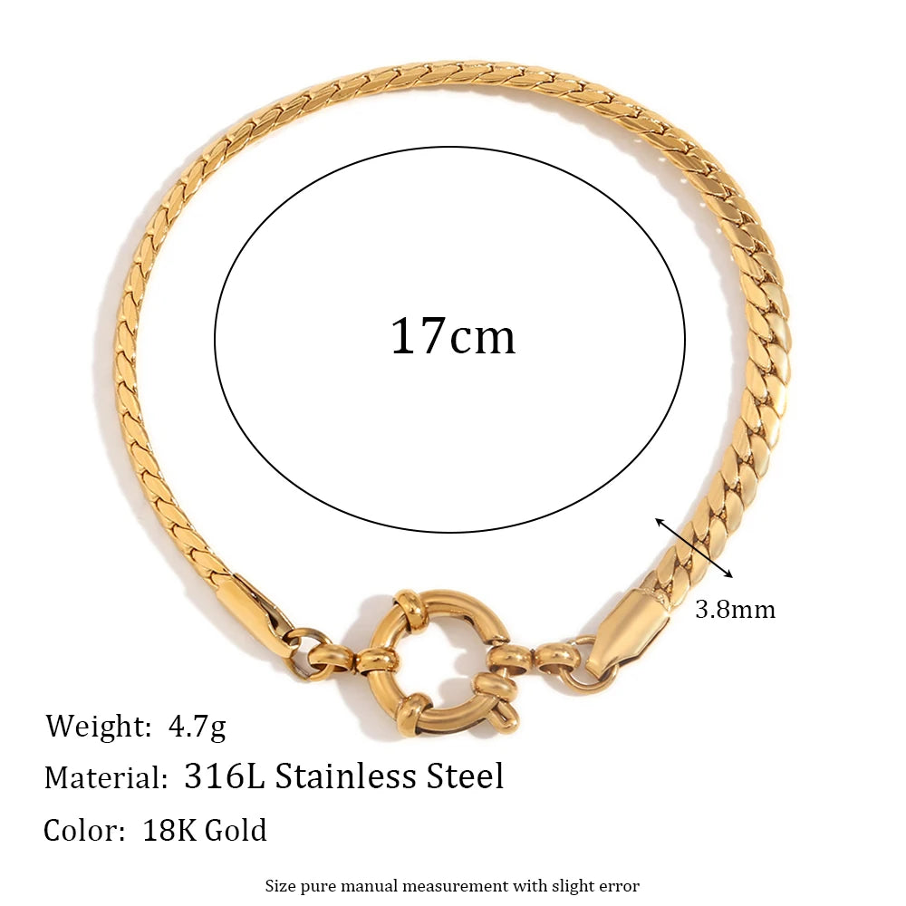 MamacitaSlay Classic Paper Clip Chain Blade Chain O Chain NK Chain Women's Hand Bracelets Trendy Women's Stainless Steel Jewelry