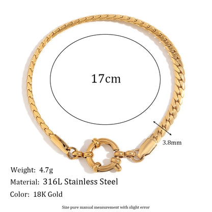 MamacitaSlay Classic Paper Clip Chain Blade Chain O Chain NK Chain Women's Hand Bracelets Trendy Women's Stainless Steel Jewelry