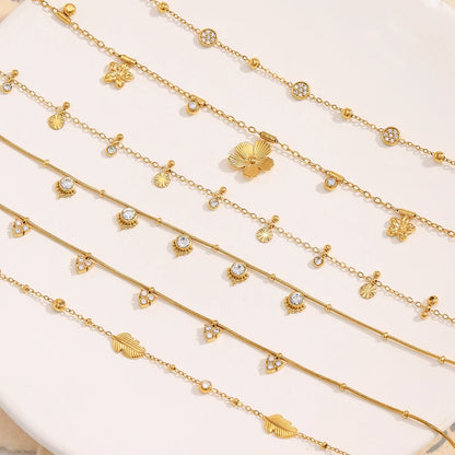 MamacitaSlay 316L Stainless Steel Zircon Flower Stackable Necklace Party Waterproof Neck Jewelry Women's Elegant Necklace Gift