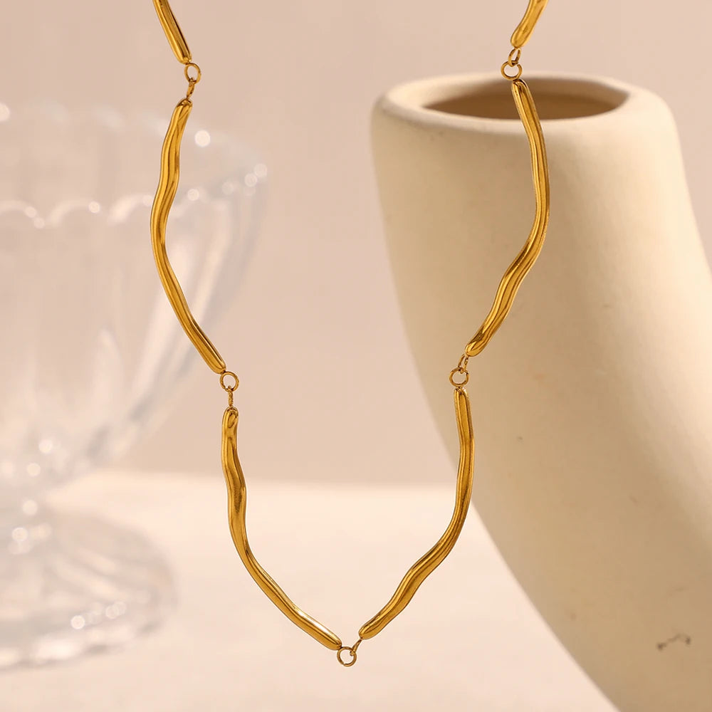 MamacitaSlay Classic 316L Stainless Steel Irregular Necklace Party Waterproof Jewelry Unique Cool Neck Jewelry Neutral Necklace