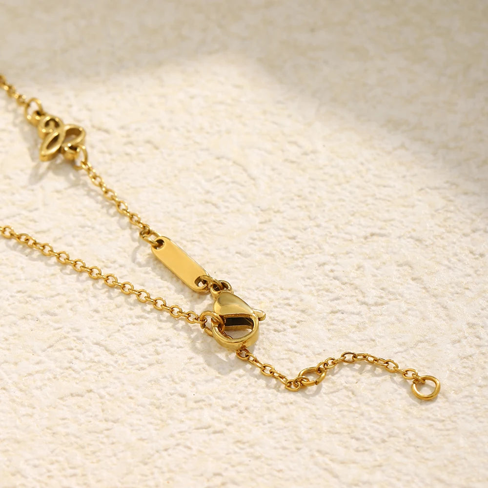 MamacitaSlay 316L Stainless Steel Celestial Pendant Necklace 18K Gold Plated Waterproof Jewelry Gift For Women Everyday Wear