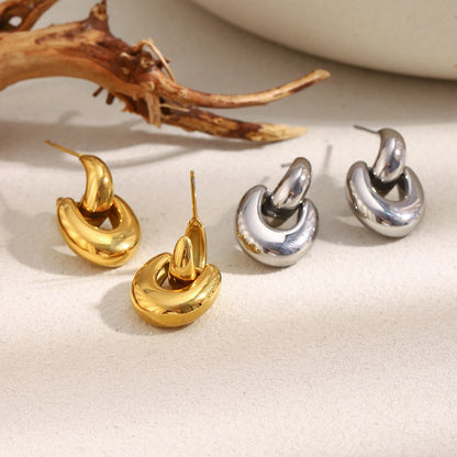 MamacitaSlay 316L Stainless Steel Geometric Earrings Waterproof 18K Gold Plated Jewelry Women's Minimalist Earrings Cute Gifts