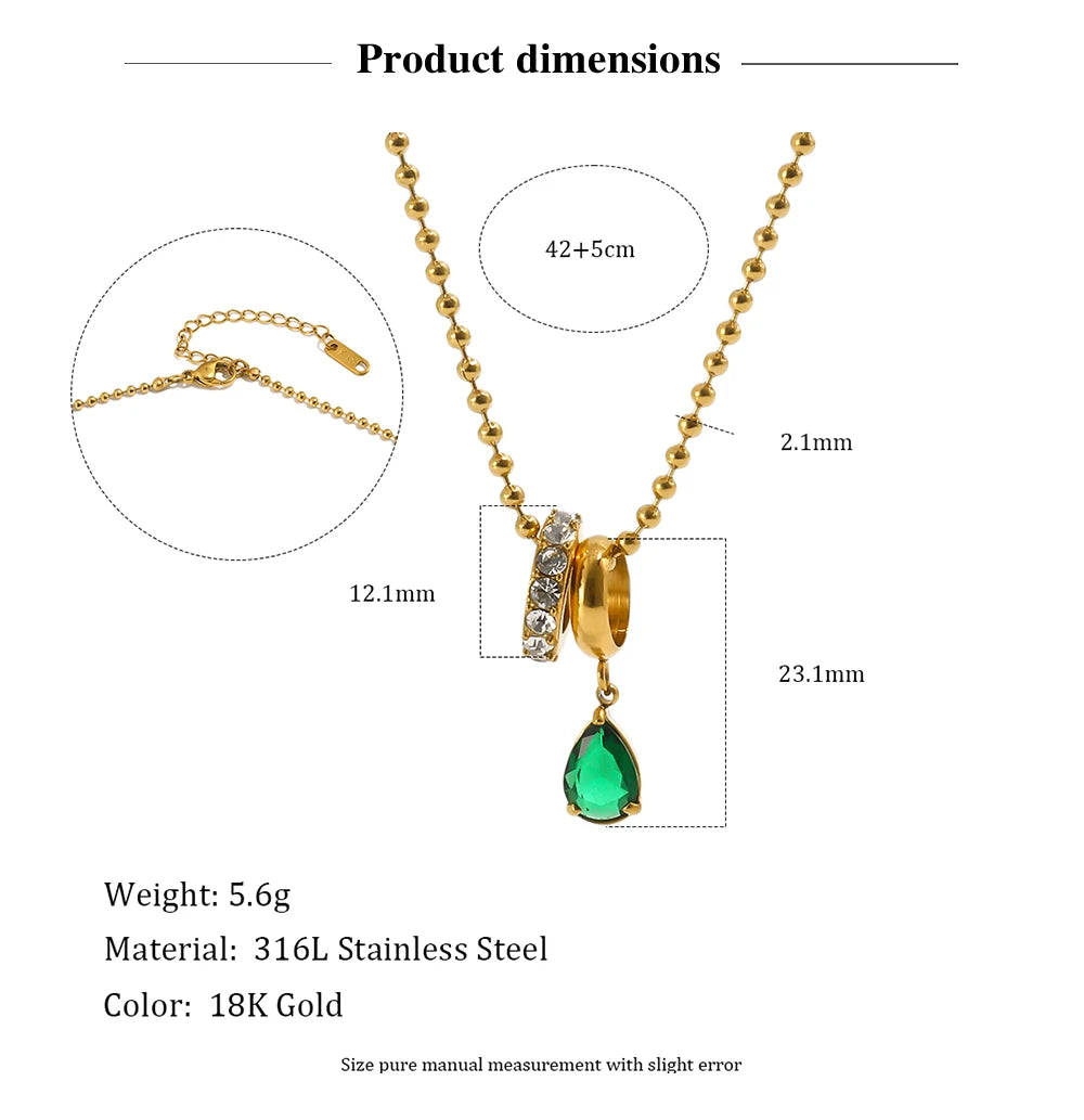 MamacitaSlay 316L Stainless Steel Interlocking Circle CZ Earring Bracelet Necklace 18K Gold Plated Waterproof Women Jewelry Set
