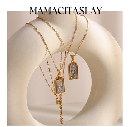MamacitaSlay 316L Stainless Steel Star Moon Heart Insect Necklace Party Waterproof Neck Jewelry Women's Charm Necklace 2025 Gift